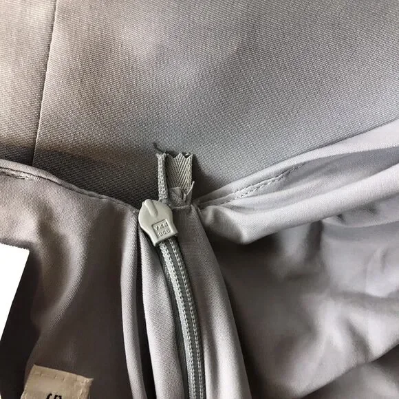 ALFRED SUNG Platinum Light Blue Jersey Sateen Mikado Long Gown with Sash Size 0 - Picture 4 of 11